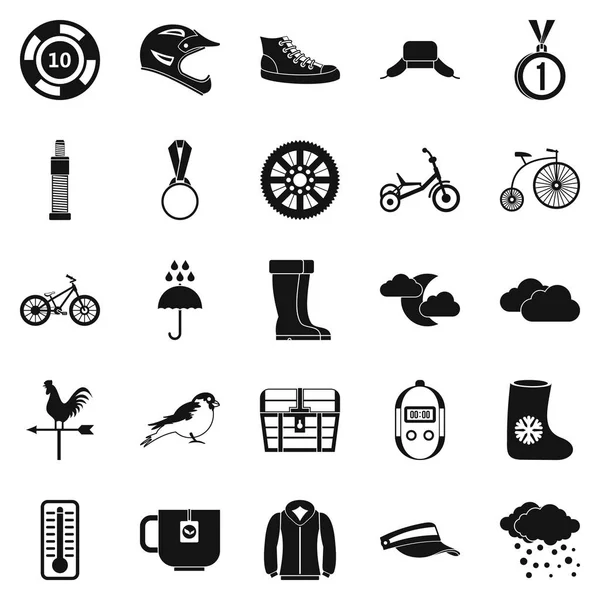 Conjunto de iconos de deportes al aire libre, estilo simple — Vector de stock