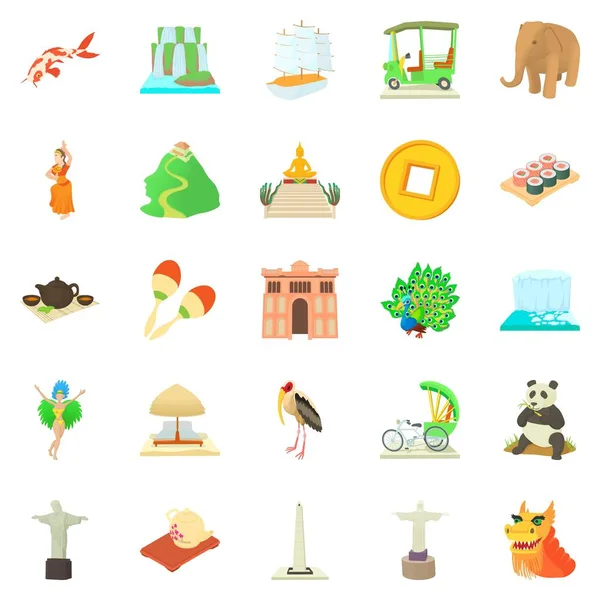 Yolculuk Icons set, karikatür tarzı