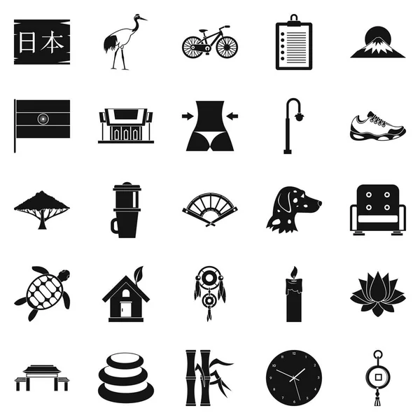 Ensemble d'icônes Japon, style simple — Image vectorielle