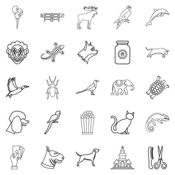 Hayvan Icons set, anahat stili