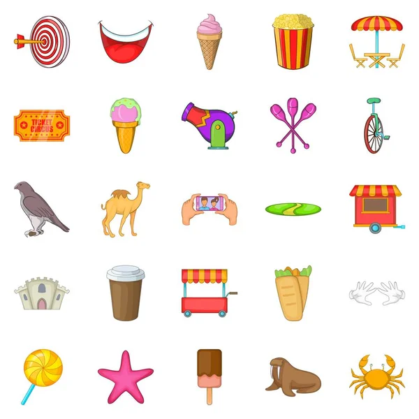 Eğlence Parkı simgeler ayarla, tarzı çizgi film