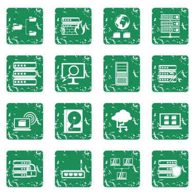 Grunge büyük veri Icons set