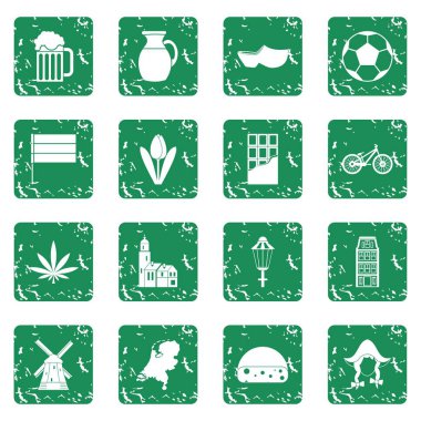 Grunge Hollanda Icons set