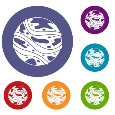 Yuvarlak gezegen Icons set