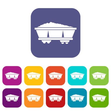 Kömür arabası Icons set