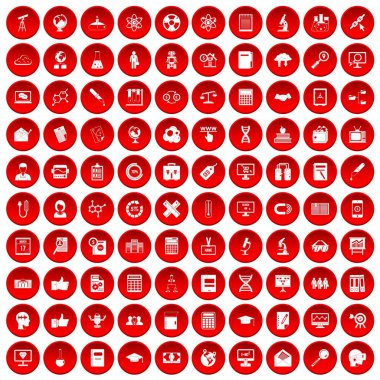 kırmızı 100 analytics Icons set