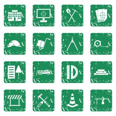 Grunge inşaat Icons set