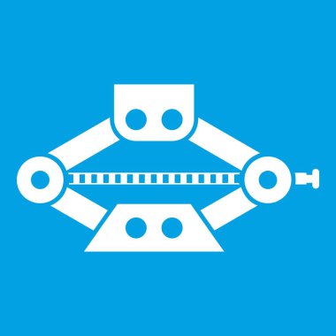 Kırmızı makas araba jack simgesi beyaz