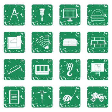 Grunge inşaat Icons set