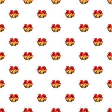 Kırmızı yay deseni ile Noel çanları