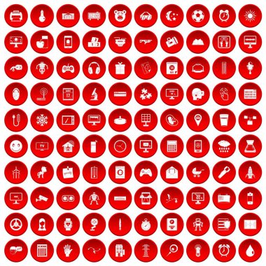 kırmızı 100 app Icons set