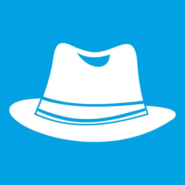 Chapeau icône blanc — Image vectorielle