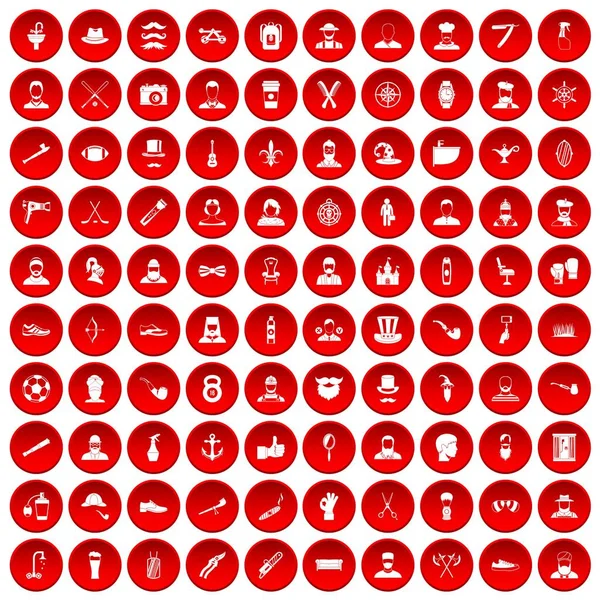 kırmızı 100 sakal Icons set