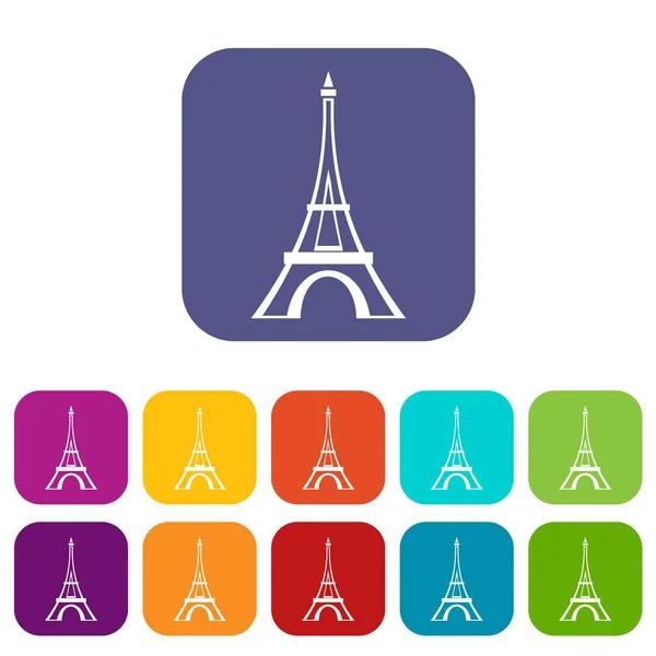 Torre Eiffel Conjunto de iconos — Vector de stock