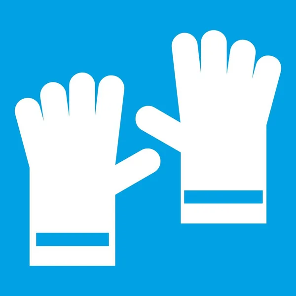 Guantes de goma icono blanco — Vector de stock