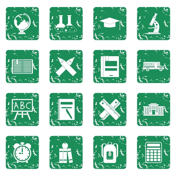 Grunge okul Icons set