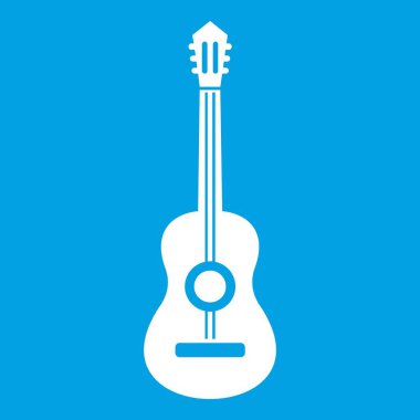 Klasik gitar simgesi beyaz