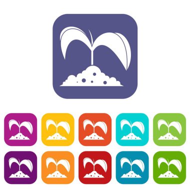 Toprak Icons yeşil fide ayarla