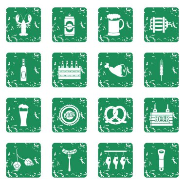 Grunge bira Icons set