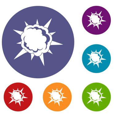 Güçlü patlama Icons set
