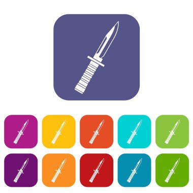 Askeri bıçak Icons set