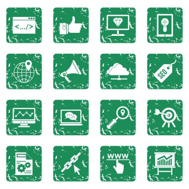 Grunge SEO Icons set