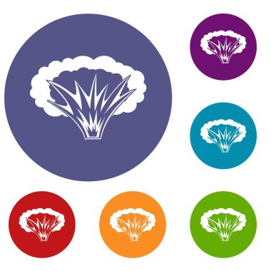 Atomik patlama Icons set