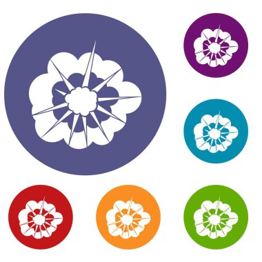 Bulutlu patlama Icons set