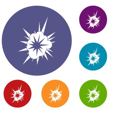 Nucleate patlama Icons set