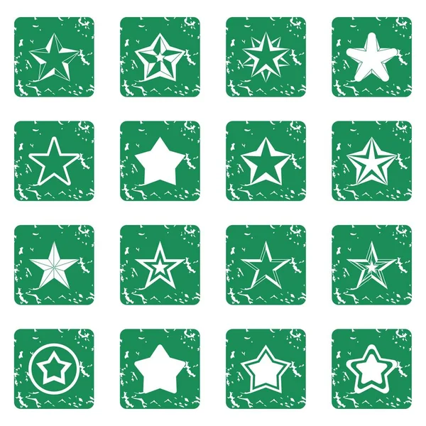 Star icons set grunge — Stock Vector