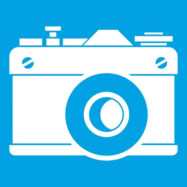 Retro camera-icoontje wit — Stockvector