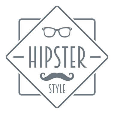Erkekler hipster stil logosu, basit tarzı