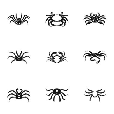 Yengeç Icons set, basit tarzı türleri