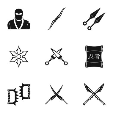 Eski silah Icons set, basit tarzı
