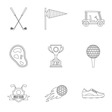 Golf Icons set, anahat stili
