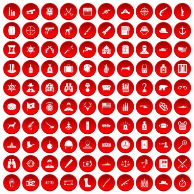 kırmızı 100 mermi Icons set