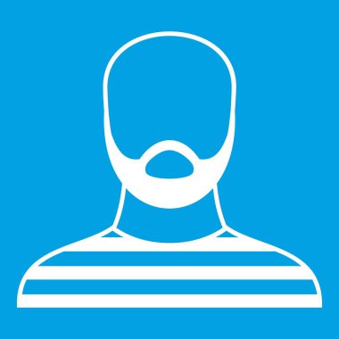 Adam hapishane kıyafeti simgesi beyaz sakallı