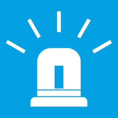 Mavi özel polis flasher simgesi beyaz