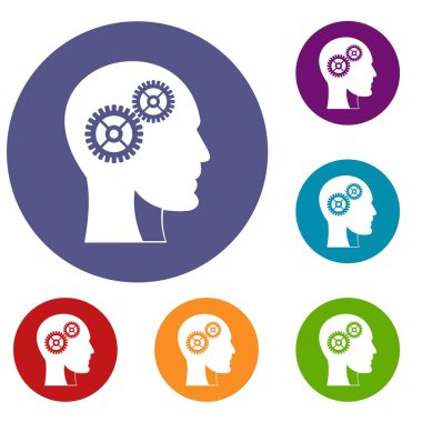 İnsan kafa Icons set vites