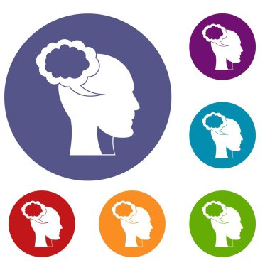 Konuşma balonu insan kafa simgelerle ayarla