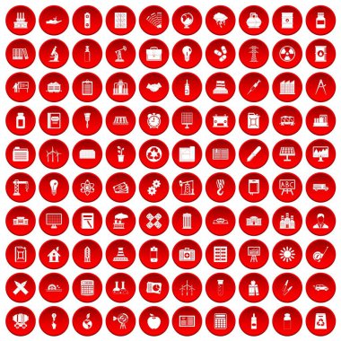 kırmızı 100 Şirket Icons set