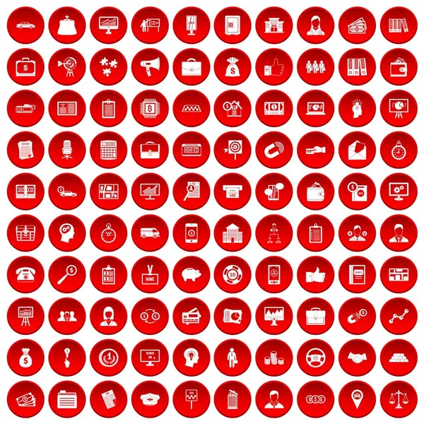 kırmızı 100 iş grubu simgeleri ayarlayın