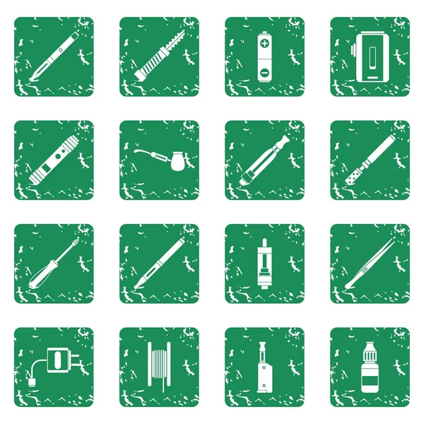 Grunge vaping Icons set