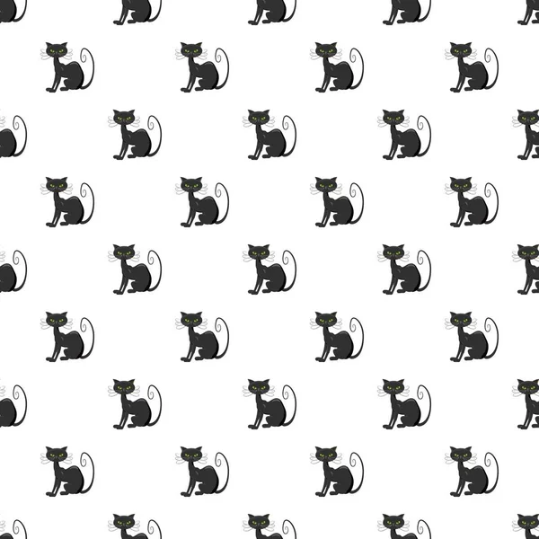 Zwarte kat patroon — Stockvector