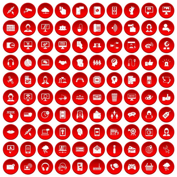 100 simgeler kırmızı ayarla iletişim