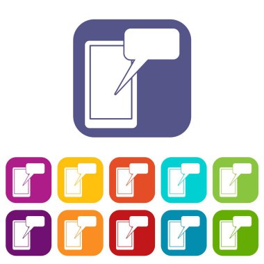 Mobil sohbet Icons set