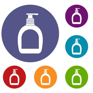 Şişe sıvı sabun Icons set ile