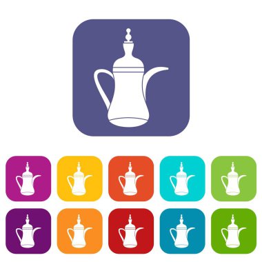 Oryantal çaydanlık Icons set
