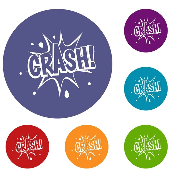Crash explosie icons set — Stockvector