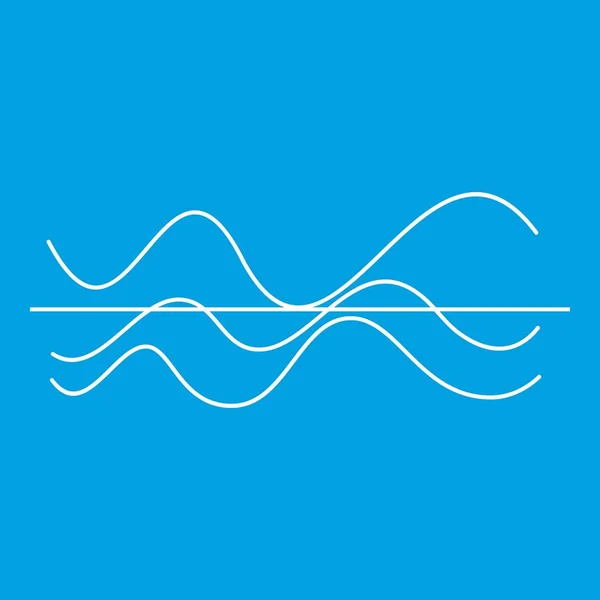 Icono de ondas sonoras blanco — Vector de stock
